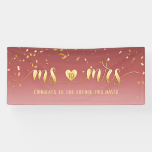 Rose Gold Ms to Mrs Bridal Shower Banner