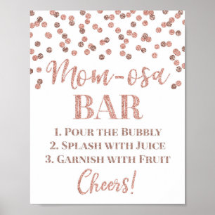 Rose Gold Mum-osa Bar Sign Baby Shower
