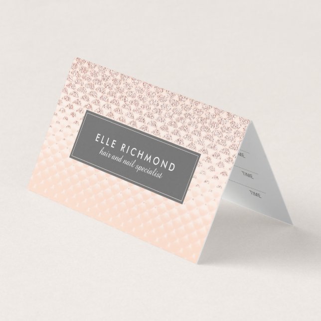 Rose Gold Nail and Hair Salon Appointment Cards (Front)