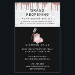 Rose Gold Nail Salon Grand Reopening Covid Safety Flyer<br><div class="desc">A complete cohesive collection for all your business products and supplies. Advise patrons of your reopening with new covid safety measures in place. A collection of products to promote social distancing guidelines.These products are great to ensure both employees and clients follow social distancing guidelines. Add your custom wording to this...</div>