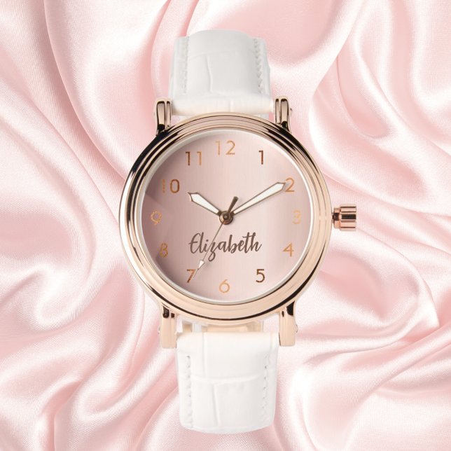 Rose gold name script elegant watch (Creator Uploaded)