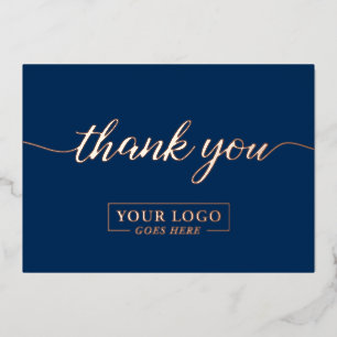 Rose Gold Navy Blue Custom Business logo