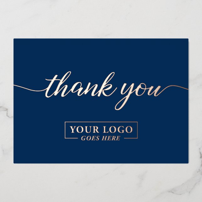 Rose Gold Navy Blue Custom Business logo (Front)