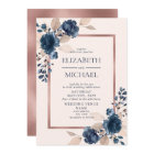 Rose Gold Navy Blue Dusty Pink Floral Wedding