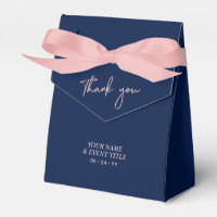 Rose gold Navy Brush Script Party Thank you Favour