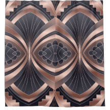 Rose Gold Navy Geometric Neo Art Deco