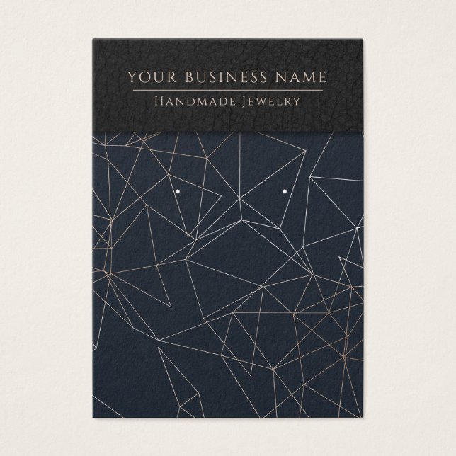 Rose Gold Navy Lines Earring Display Cards (Front)