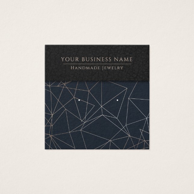 Rose Gold Navy Lines Earring Display Cards (Front)