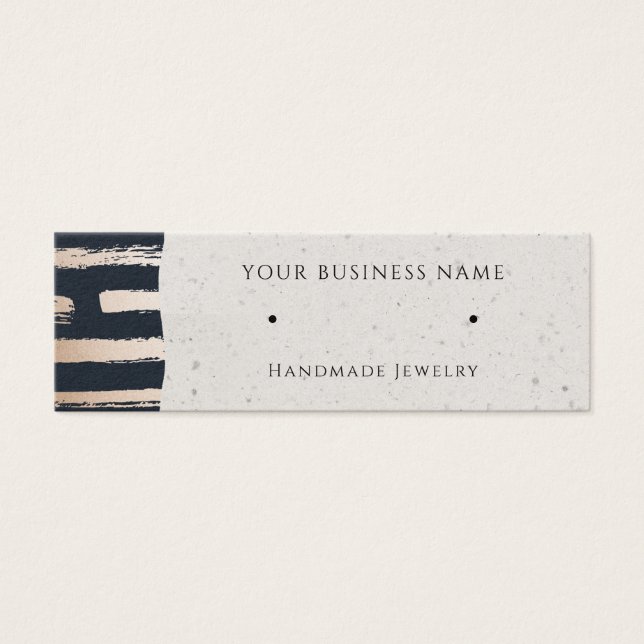 Rose Gold Navy Modern Stud Earring Display Cards (Front)