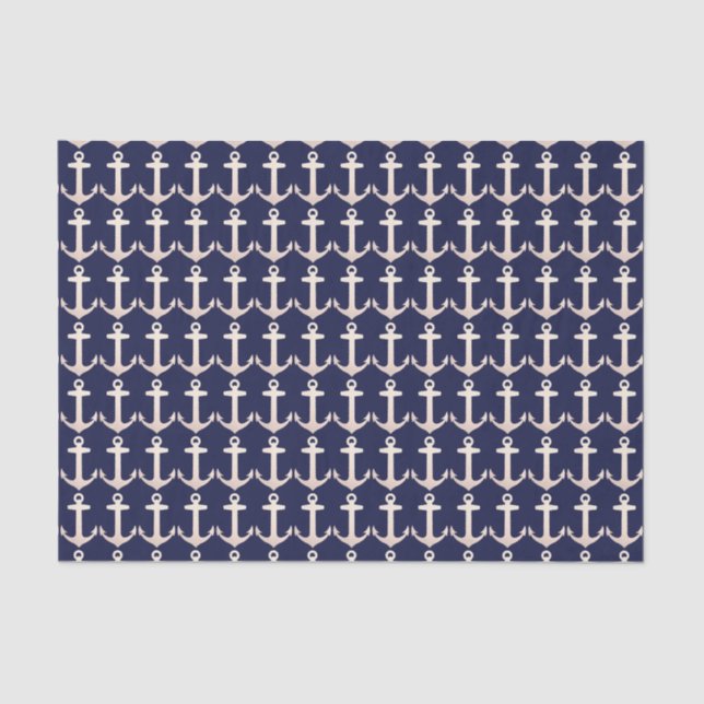 Rose Gold Navy Nautical Tissue Paper (Front)