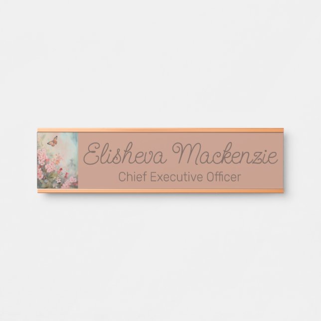 Rose Gold Office Door Sign Signs  Name Plate (Front)