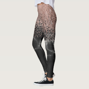 Women's Black Marble Leggings