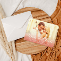 Rose Gold Ombre Photo Save Date