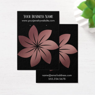 Rose Gold on Black Flower 5 Earring Holder Display