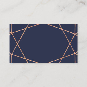 Rose Gold on Blue Geometric Wedding Escort Cards