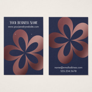 Rose Gold on Navy Flower 1 Earring Holder Display