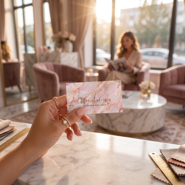 Rose Gold Opal Business Card (Creator Uploaded)