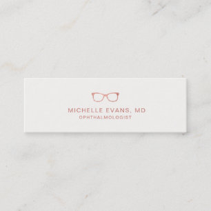 Rose Gold Ophthalmologist Eyeglasses Mini Business Card