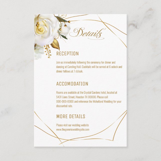 Rose Gold Organic Floral Wedding Enclosure Card (Front)