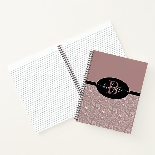 Rose gold paisley and black Spiral Notebook (Inside)