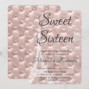 Rose Gold Paris Sweet Sixteen Birthday Party Invitation