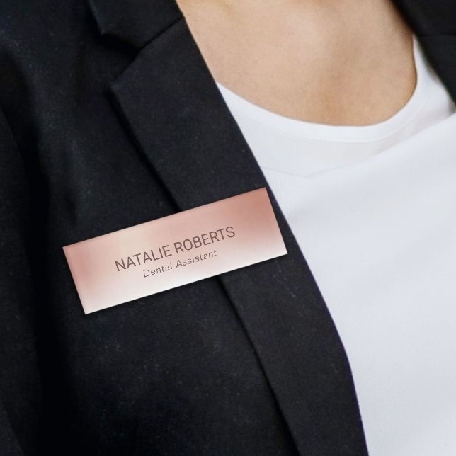 Rose Gold Pastel Elegant Name Tag (Creator Uploaded)