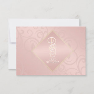 Rose Gold Pattern Thank You Cards