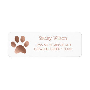 Rose Gold Paw Print Logo On White