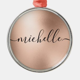 Rose Gold Personalised Christmas Metal Tree Decoration