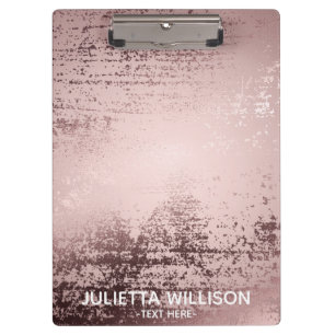 Rose gold personalised Luxury metallic design Clipboard