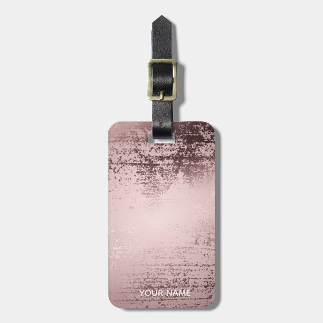 Rose gold Personalised Luxury metallic design Luggage Tag (Front Vertical)