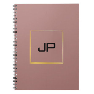 Rose Gold Personalised Monogram Template Notebook