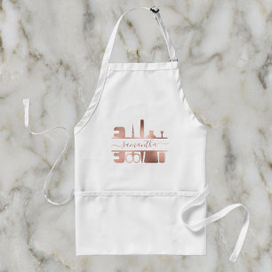Rose Gold Personalised name Beauty Nail Salon Standard Apron