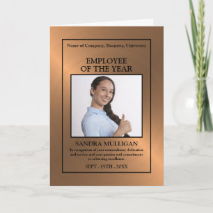 Rose Gold/Personalised Photo - Employee Award Card