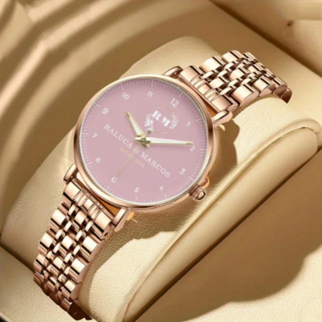 Rose Gold Personalized Elegant Custom Pink Dial fo Watch (Creator Uploaded)