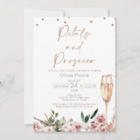 Rose Gold Petals Prosecco Boho Bridal Shower