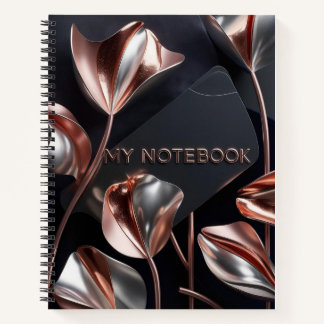Rose Gold Petals: Shadowed Flora Art Notebook