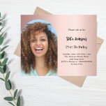 Rose gold photo arch birthday invitation<br><div class="desc">Add your own vertical size photo. An arch shaped photo frame. A rose gold gradient background colour.  Personalise and add a name and party details.  

1 sheet = 1 invitation printed edge to edge.</div>