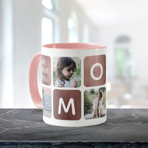 Rose Gold Photo Collage Mum Instagram Mother's Day Mug