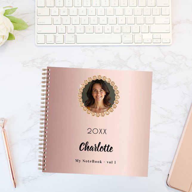 Rose gold photo diamonds notebook (Creator Uploaded)