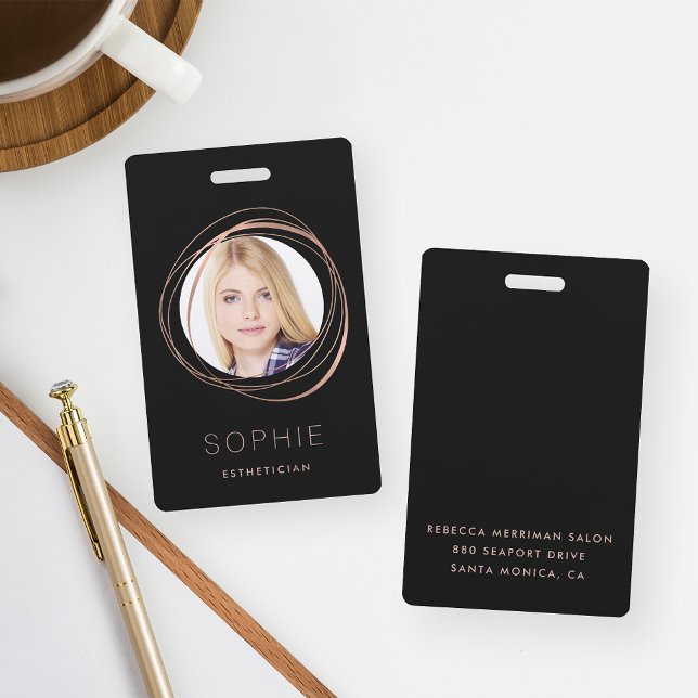 Rose Gold Photo & Name ID Badge (Creator Uploaded)