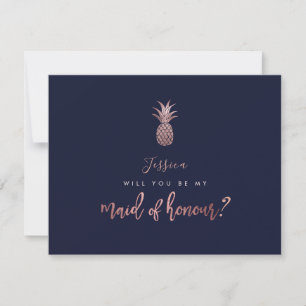 Rose Gold Pineapples Will you be my Maid of Honour Save The Date