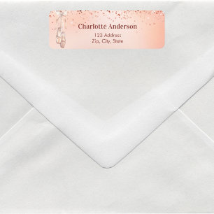 Rose gold pink ballet ballerina return address