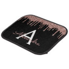 Rose Gold Pink Black Glitter Sparkle Monogram