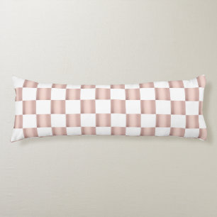 Rose Gold Pink Chequerboard Pattern   Body Cushion
