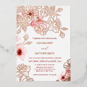 Rose Gold Pink Cherry Blossom   Photo Wedding