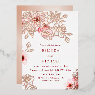 Rose Gold Pink Cherry Blossom Wedding