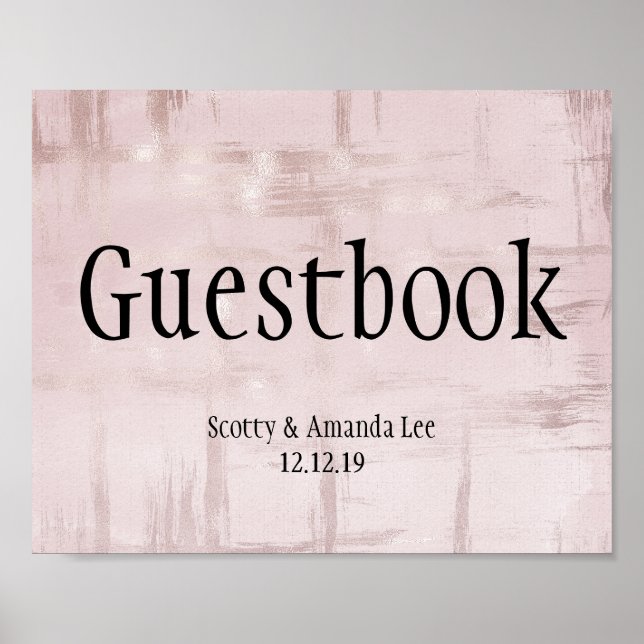 Rose Gold & Pink Customisable Wedding Signs (Front)