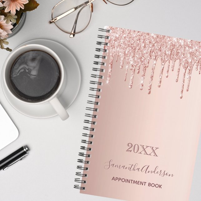 Rose gold pink drips appointment book 2025 planner (Creator Uploaded)