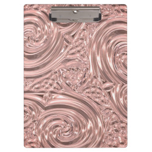 Rose gold pink elegant embossed look art nouveau clipboard